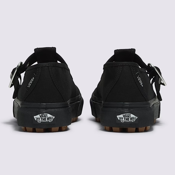 New Vans Black Mary Jane Chunky Lug Rubber Sole Heart Buckle Shoes 7 - Picture 4 of 9